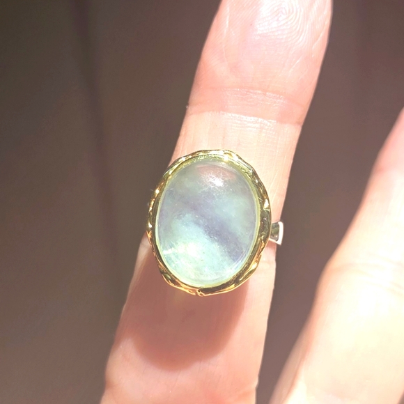 Natural Kharma by Avelon Jewelry - Aquamarine 7k sterling & gold ring sz7